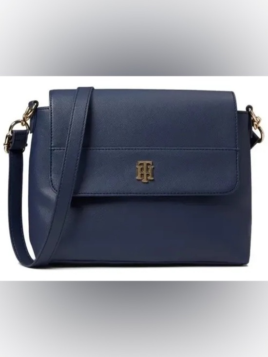 Tommy Hilfiger Handbags - Tommy Hilfiger Camilla ll sling bag, Dark Navy/ Black Crossbody w/ Gold Hardware